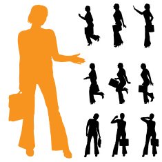 Vector silhouette of businesswoman N56