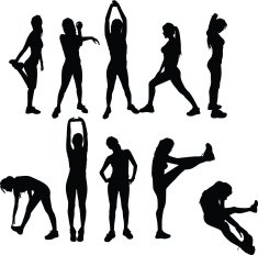 Gym Exercises silhouettes