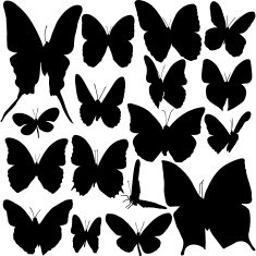 Butterfly Silhouette Set