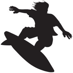 Surfer in action