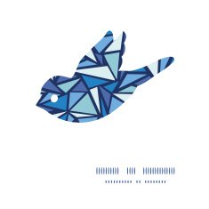 Vector abstract ice chrystals bird silhouette pattern frame