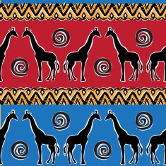 Ethnic tribal Seamless Pattern with giraffe
