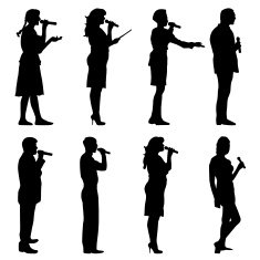 Black silhouettes of mans and womans