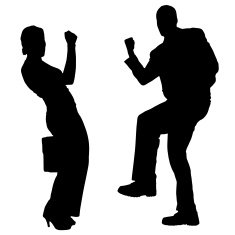 Vector silhouettes of business people N56