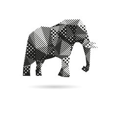 Elephant abstract isolated on a white backgrounds vector illustration