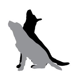 Vector silhouette of a dog N14
