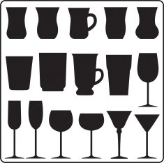 Vector several cups silhouette N2