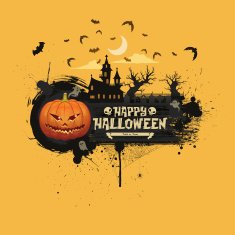 Halloween banner Jack o' lantern world