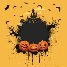 Halloween banner Jack o' lantern world N6