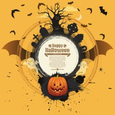 Halloween banner Jack o' lantern world N7