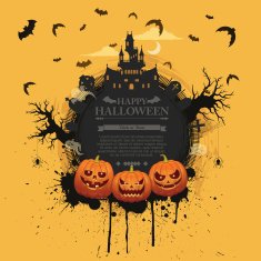 Halloween banner Jack o' lantern world N8
