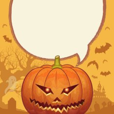 Halloween background Jack o' Lantern talking