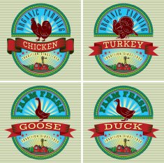 icons rooster turkey goose duck
