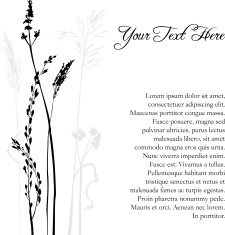 Silhouettes of flowers and grass N39