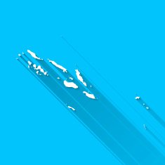 Solomon Islands Map on Blue Background Long Shadow Flat Design