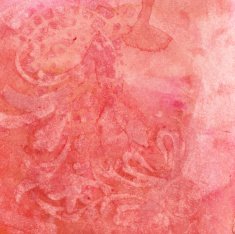 Lace texture on a salmon pink hand painted background
