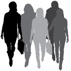 Vector silhouette of businesswoman N64