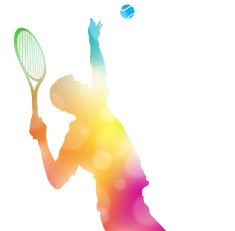 Abstract Tennis Player Serving in Beautiful Summer Haze