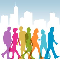 People walking silhouettes N7