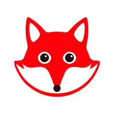 Cute Red Fox cartoon flat icon design