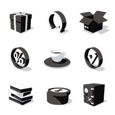 white 3D icon set 04 N2