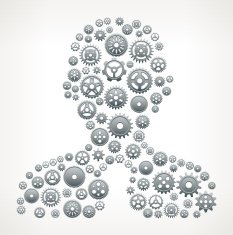 Businessman Metallic Gears and Pinions Pattern N2