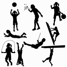 Kids Playing Silhouette Collection (vector jpg) N2