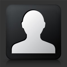 Black Square Button with Human Silhouette N2
