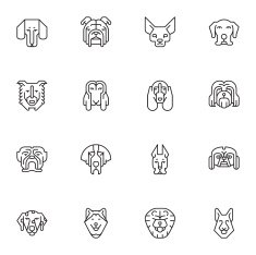 Dogs Head Icons N2