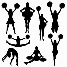 Cheerleading silhouette collection (vector)