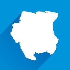 Blue Suriname Map Icon