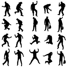 Vector Silhouette Of People N474
