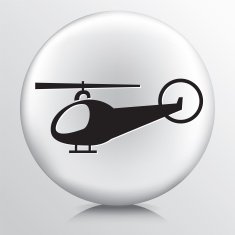 Round White Icon With Silhouette Helicopter N2