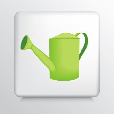 Square Icon With Neon Chartreuse Green Tall Watering Can