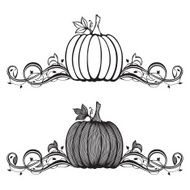 Vector Pumpkin with Swirly Lines Isolated on White