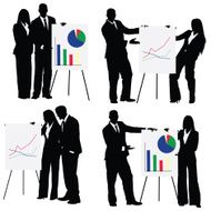 Business executives giving presentations