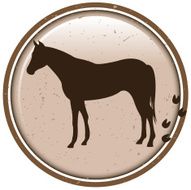 horse silhouette label