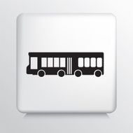 Square Icon With Two Hands Cupping a Public Transportation Bus N2