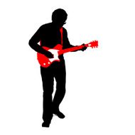 Rockin' Guitarist on White (vector jpg)