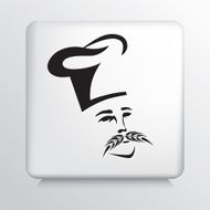 Square Icon Baker With Wheat Moustache