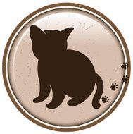 domestic cat silhouette label
