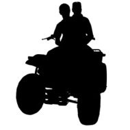 Couple on a quad bike