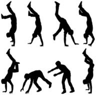 Man doing handstands and walking on hands