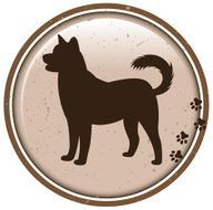 dog silhouette label