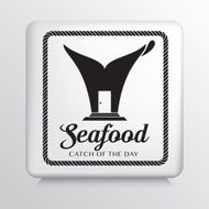Square Icon With Catch Of the Day Seafood Restaurant