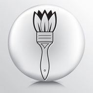 Round Icon With Leaf Eco Environmental Paintbrush
