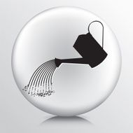 Round Icon with Tipping Water jug Pouring Black Silhouette