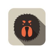 Tibetan Mastiff dog face flat design