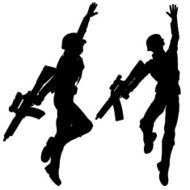 Silhouette soldier Jump! N2