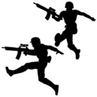 Silhouette soldier Jump! N3